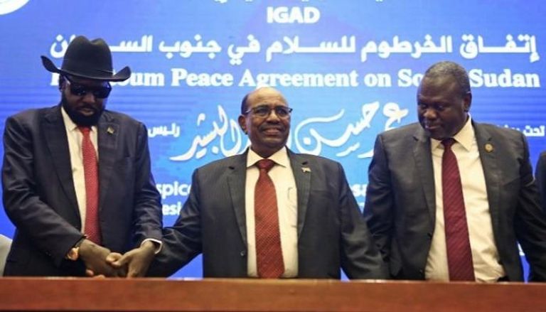 جانب من مراسم توقيع اتفاق الخرطوم للسلام بين فرقاء جنوب السودان