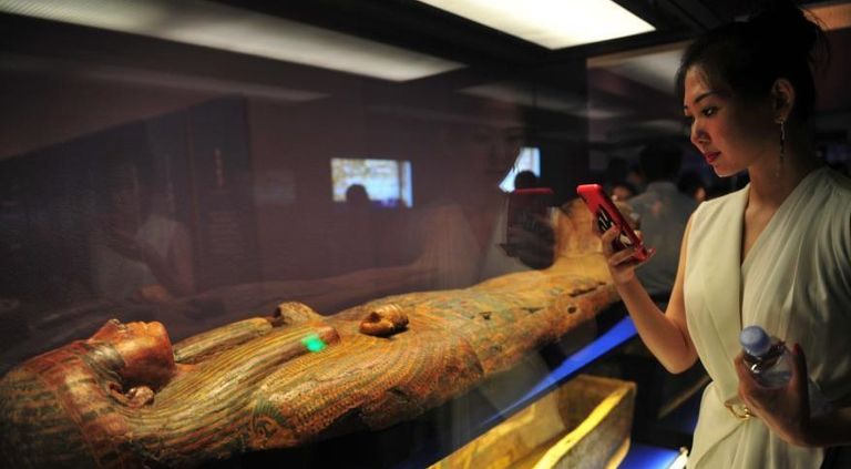 جانب من معروضات هدايا نهر النيل في مقاطعة لياونينغ