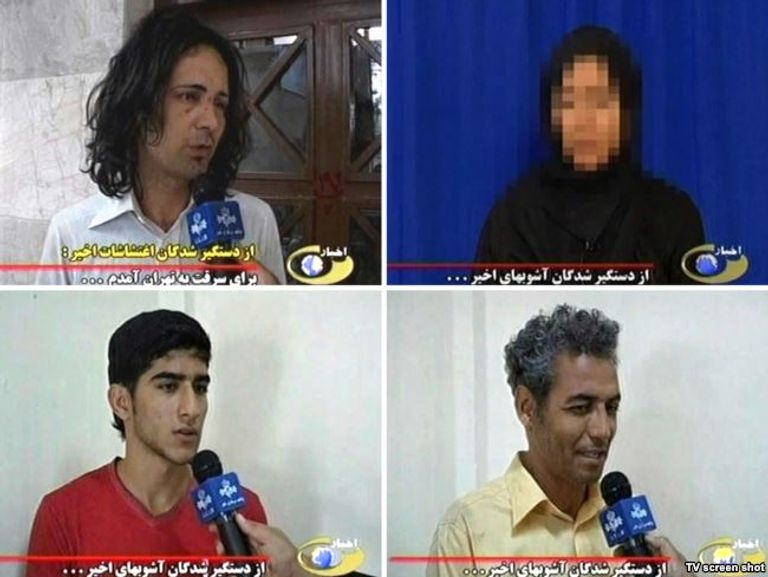 جانب من الاعترافات القسرية التي بثها التلفزيون الإيراني وزير الخارجية الامريكي مايك بومبيو