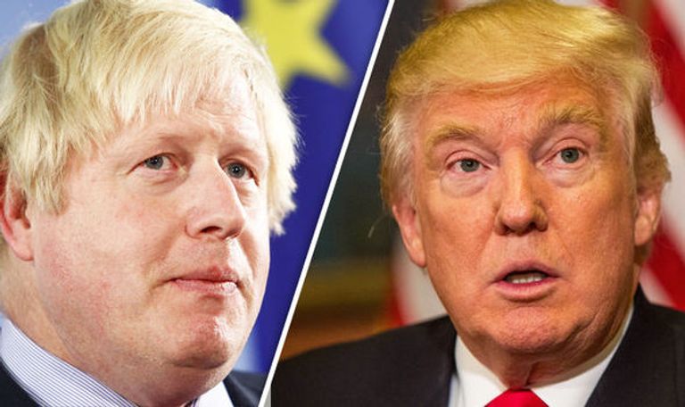 دونالد ترامب وبوريس جونسون وزير الخارجية البريطاني المستقيل بوريس جونسون