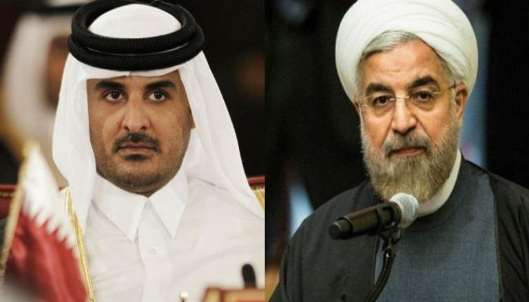 أمير قطر تميم بن حمد والرئيس الإيراني حسن روحاني