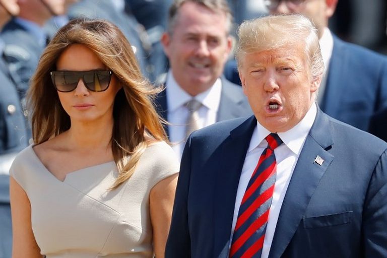 الرئيس الأمريكي دونالد ترامب يصل إلى لندن (أ ف ب)