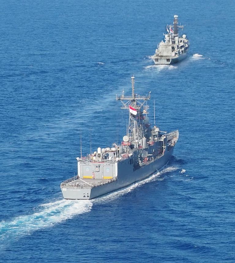 جانب من فعاليات التدريب بين مصر وبريطانيا تدريب بحري مشترك بين مصر وبريطانيا على مكافحة الإرهاب