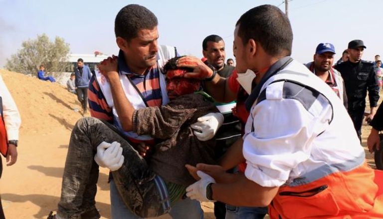 أحد المصابين بمسيرات العودة الكبرى - أرشيفية