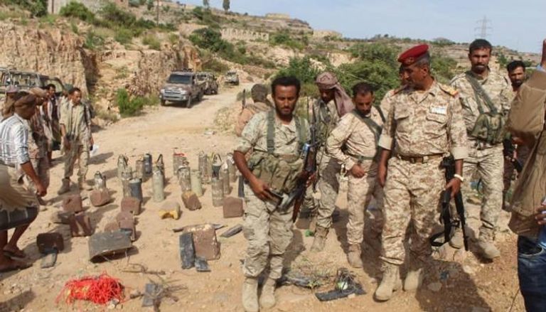 شعبة الهندسة العسكرية التابعة للجيش اليمني خلال عملية نزع الألغام 