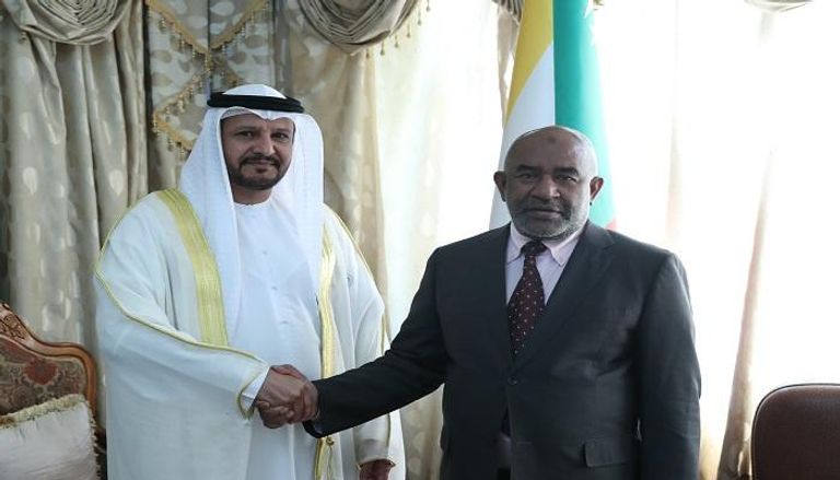 غزالي عثماني رئيس جمهورية جزر القمر ورئيس الوفد الإماراتي