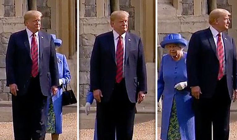 الملكة إليزابيث وترامب يتفقدان حرس الشرف