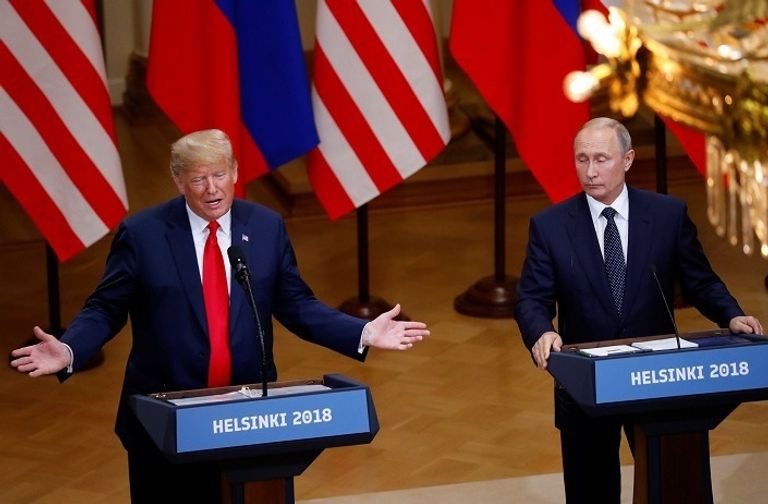 الرئيس الروسي ونظيره الأمريكي خلال المؤتمر الصحفي