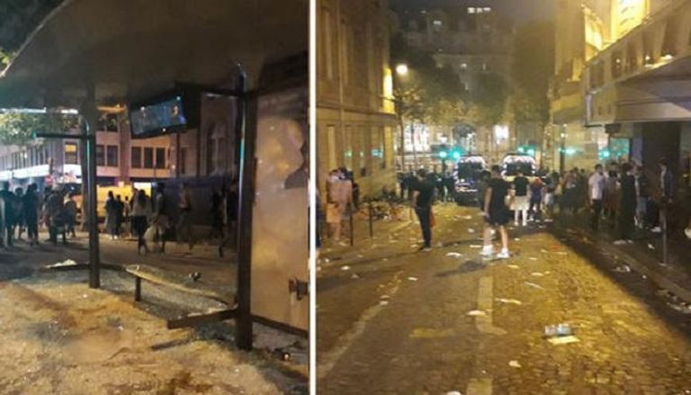آثار الاشتباكات في باريس