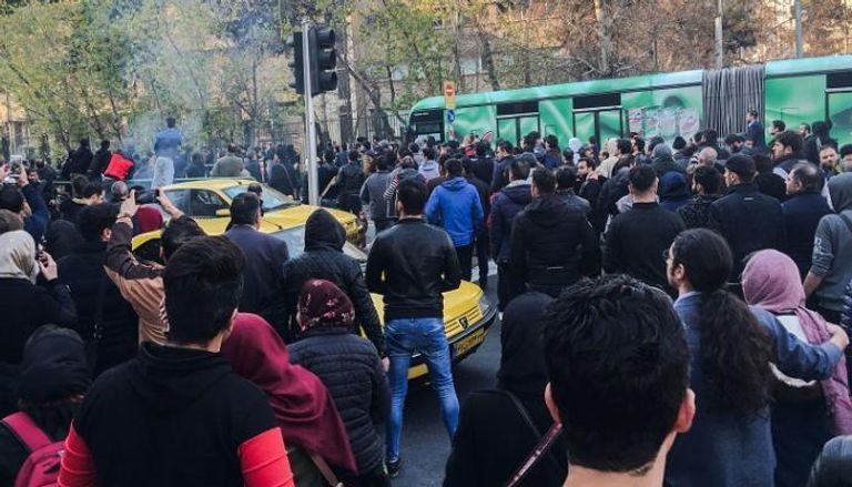 جانب من احتجاجات في إيران- أرشيفية