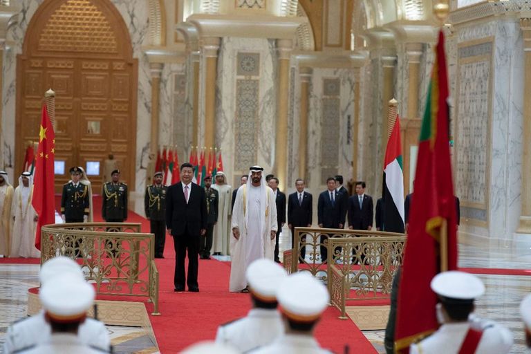 مراسم الاستقبال الرسمي للرئيس الصيني في قصر الرئاسة بأبوظبي