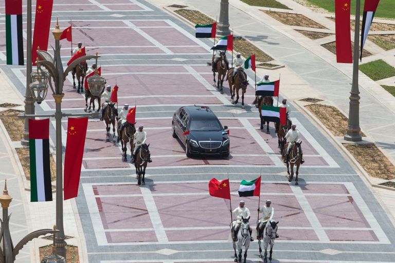 مراسم الاستقبال الرسمي للرئيس الصيني في قصر الرئاسة بأبوظبي