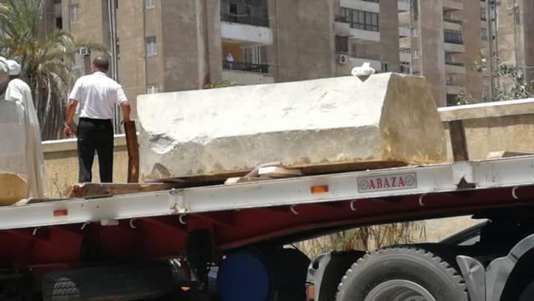 أعمال استخراج ونقل تابوت الإسكندرية الأثري