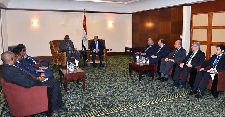 الرئيس المصري عبد الفتاح السيسي خلال زيارته إلى السودان الرئيسان المصري عبدالفتاح السيسي والسوداني عمر البشير