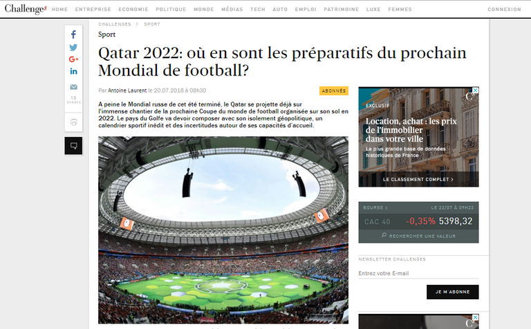 شكوك حول إقامة كأس العالم في قطر