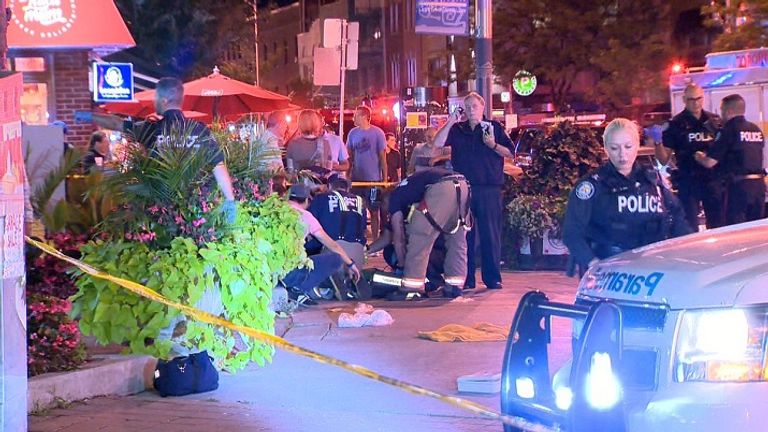 موقع إطلاق النار في تورنتو