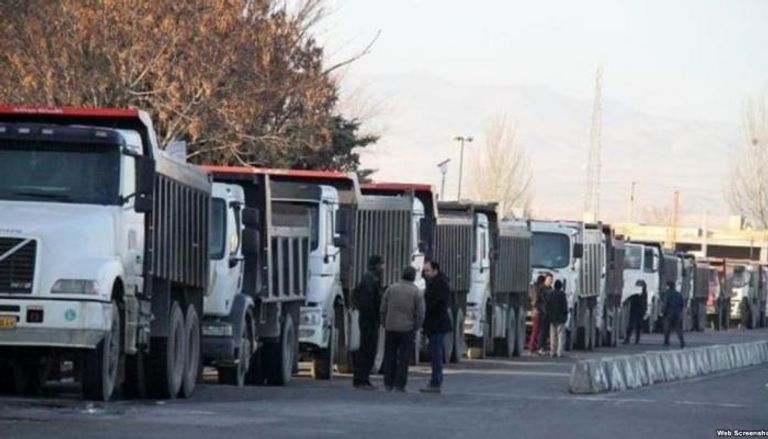 جانب من إضراب الشاحنات في إيران- أرشيفية