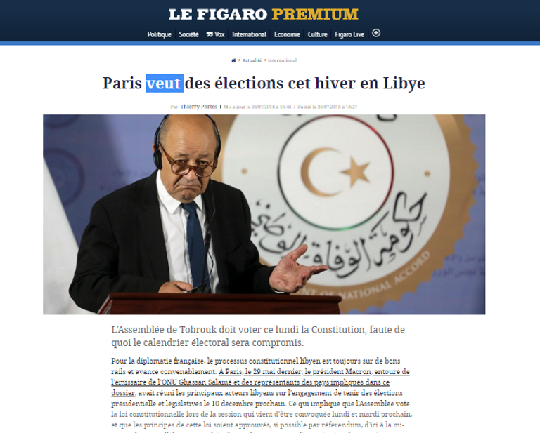 المشير خليفة حفتر ووزير الخارجية الفرنسي