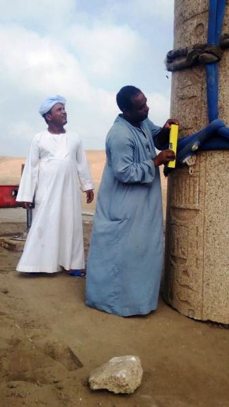 ترميم تمثال رمسيس الثاني في منطقة صان الحجر