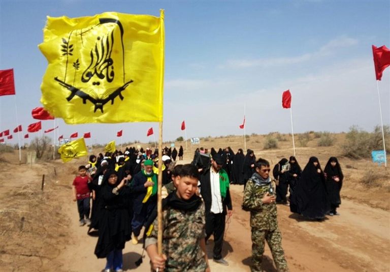 جانب من أنشطة عوائل مليشيات فاطميون في إيران مليشيا فاطميون التابعة للحرس الثوري الإيراني