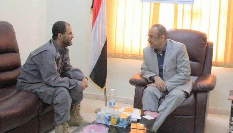 جانب من لقاء وزير الداخلية اليمني وقائد شرطة عدن