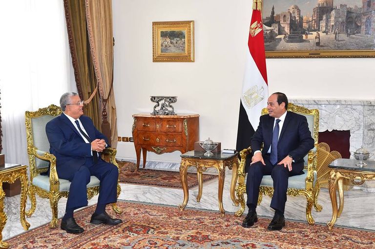 رئيس المحكمة الدستورية العليا المصرية يؤدي اليمين أمام السيسي