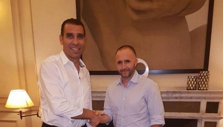 المدرب الجديد للخُضر جمال بلماضي مع رئيس الاتحاد الجزائري 