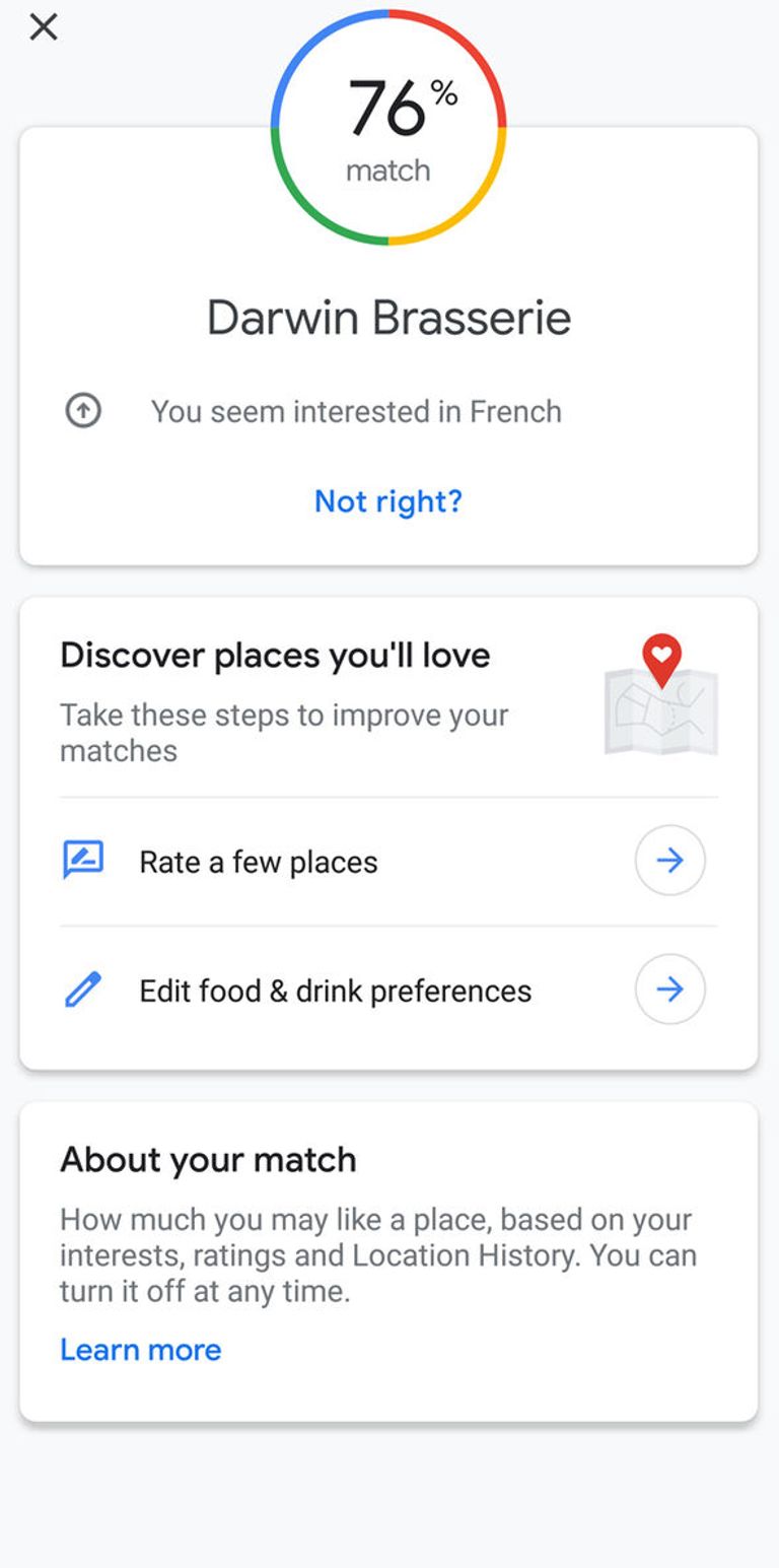 خرائط جوجل تقدم ميزة match لاقتراح الأماكن المفضلة للمستخدم