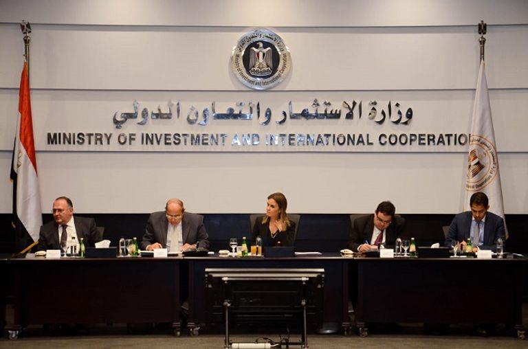 وزيرة الاستثمار المصرية خلال اللقاء