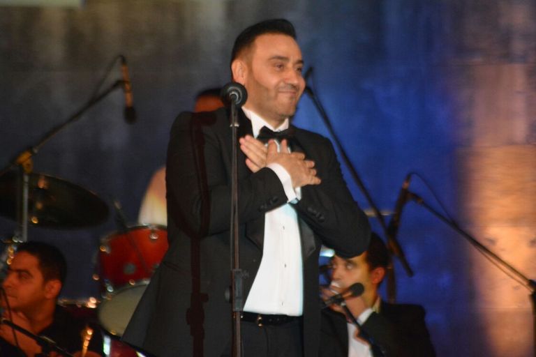 الفنان مجد القاسم والفنانة مي كساب في مهرجان القلعة