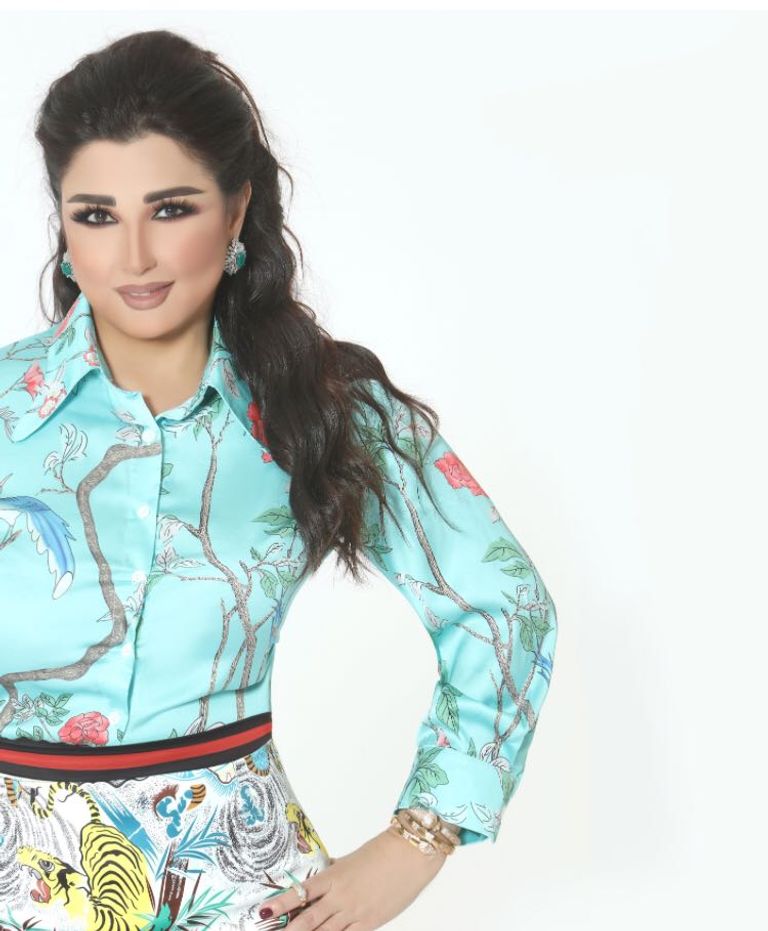 ماريا معلوف أثناء تصوير برنامجها "رؤيتي"