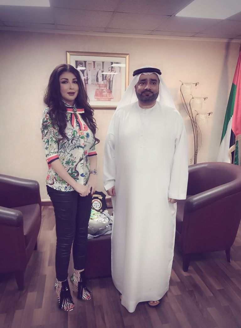 ماريا معلوف أثناء تصوير برنامجها "رؤيتي" 