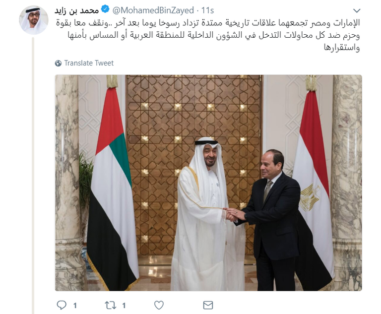 الشيخ محمد بن زايد آل نهيان والرئيس عبدالفتاح السيسي