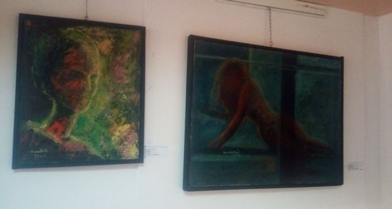 لوحات من معرض "همة" الفنانة التشكيلية الجزائرية صورية قريشي