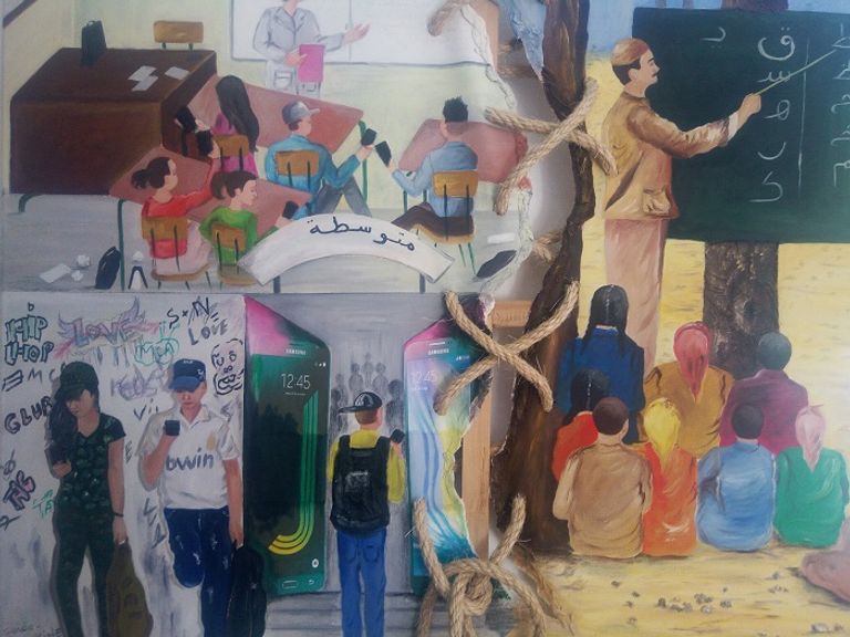 لوحات من معرض "همة" الفنانة التشكيلية الجزائرية صورية قريشي