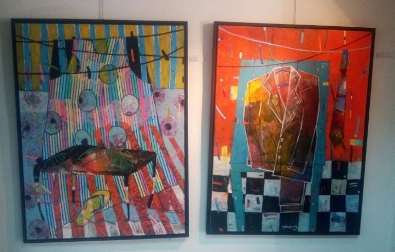 لوحات من معرض "همة" الفنانة التشكيلية الجزائرية صورية قريشي
