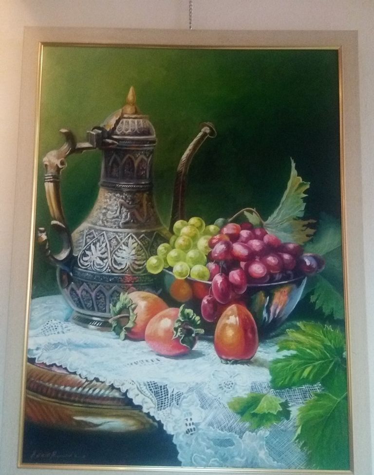 لوحة من معرض "همة" الفنانة التشكيلية الجزائرية صورية قريشي