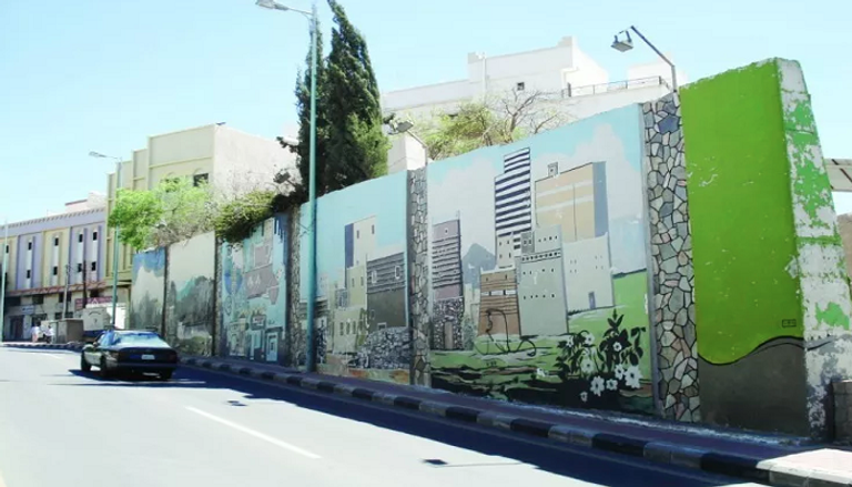 جدارية الفنان السعودي عبدالعزيز بخيت العواجي 