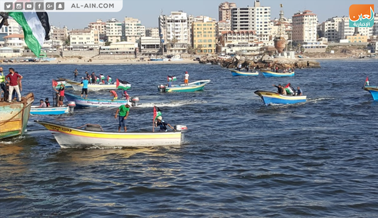 المسيرة البحرية قبالة غزة المطالبة بكسر الحصار المظاهرة البحرية قبالة سواحل غزة