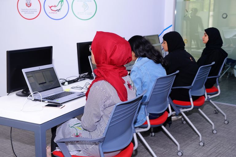 الطلبة المشاركون في المخيم الصيفي لمركز الابتكار