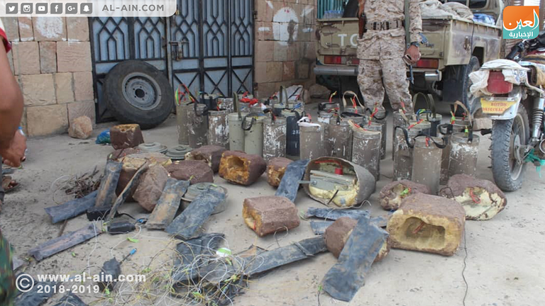 صورة للألغام التي زرعتها المليشيا باليمن