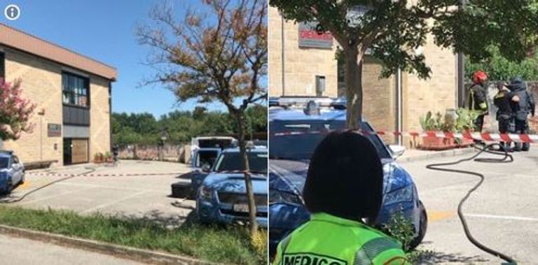 صورة متداولة لموقع الانفجار الشرطة الإيطالية - أ. ف. ب