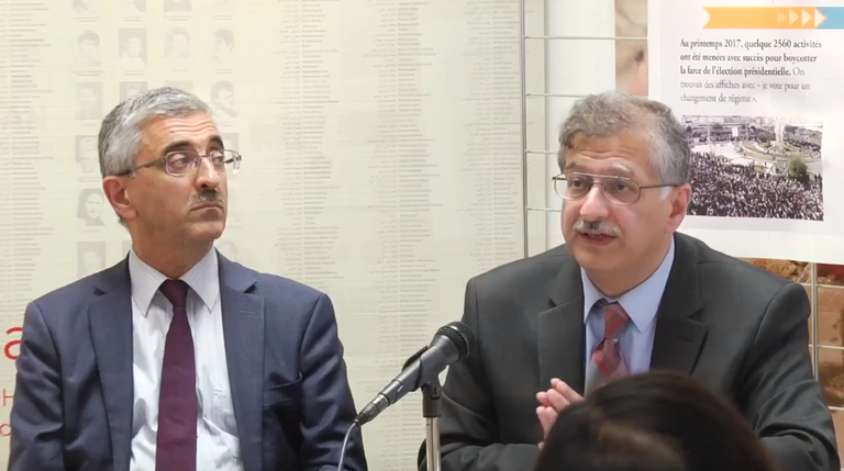 جانب من المؤتمر جانب من مؤتمر المعارضة الإيرانية في باريس