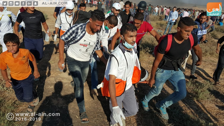 صور خاصة لمسيرات العودة اليوم الجمعة جانب من مسيرات العودة اليوم الجمعة