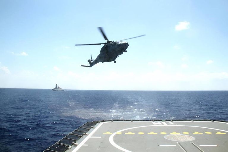 جانب من التدريبات المشتركة التي نفذتها القوات البحرية المصرية