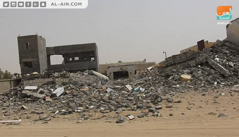 مدرسة الزبير ابن العوام بعد تفجيرها الحوثيون يواصلون سياسة تفجير مدارس اليمن