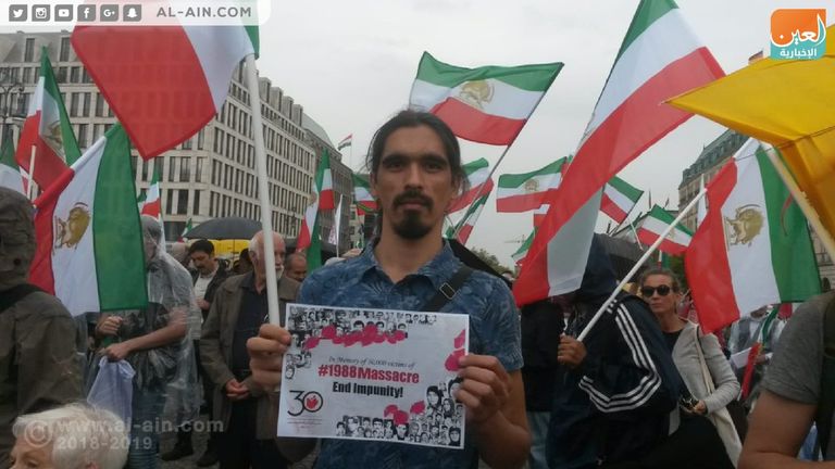 من فعاليات الملتقى الدولي التفاعلي للمعارضة الإيرانية حول مجزرة 1988 باتریك كنيدي عضو الكونجرس الأمريكي السابق خلال كلمته