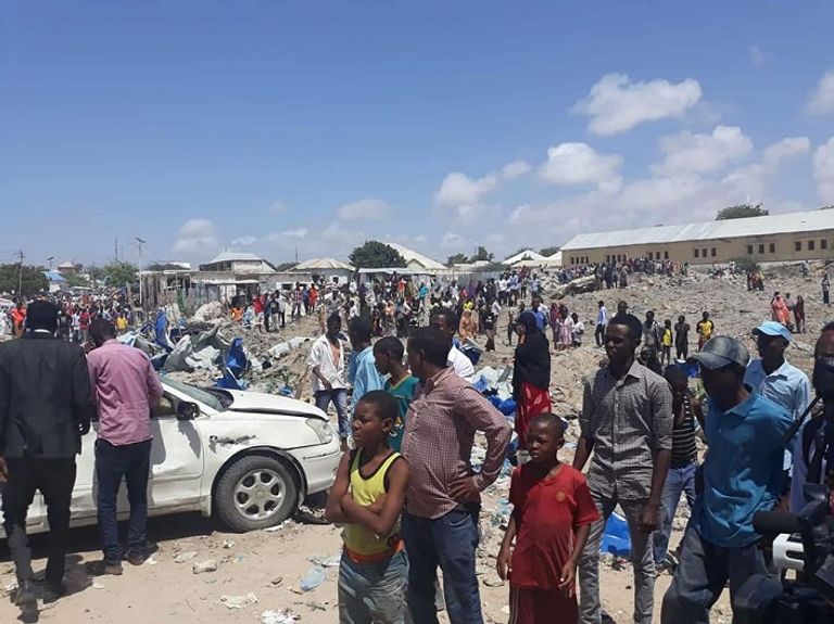 جانب من الآثار الناجمة عن الانفجار