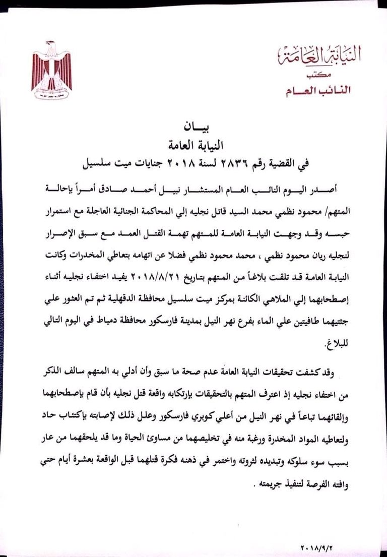 الطفلان المجني عليهما بالدقهلية