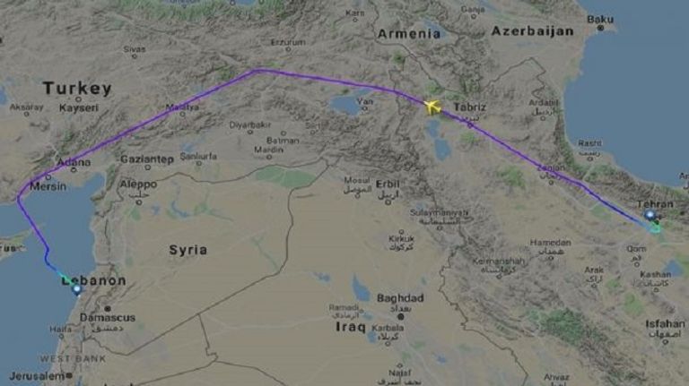 طائرة أخرى اتجهت مباشرة من طهران إلى بيروت 